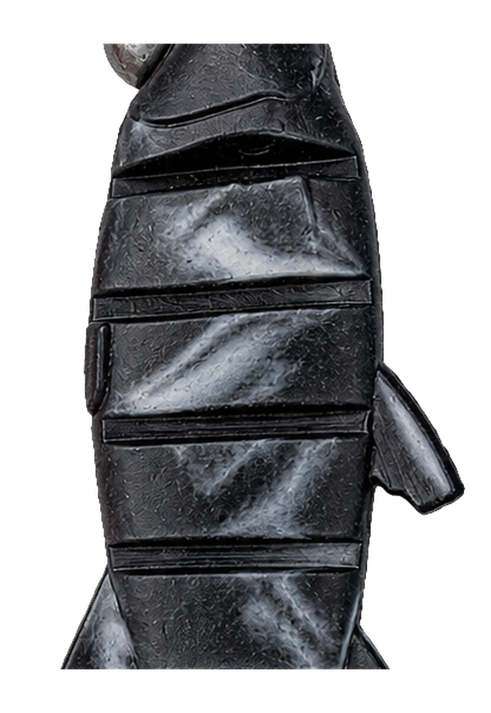 Close detail of the moulded two-part silicone body, black