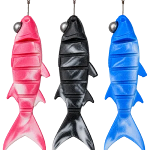 Dredge Mullet in all three colors — pink, black and blue