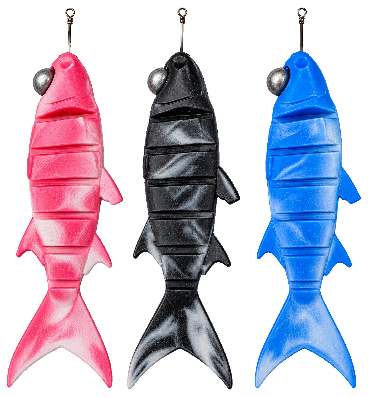 Dredge Mullet in black, blue and pink